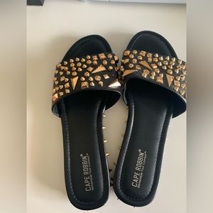 Cape Robbin Gold Studded Sandals